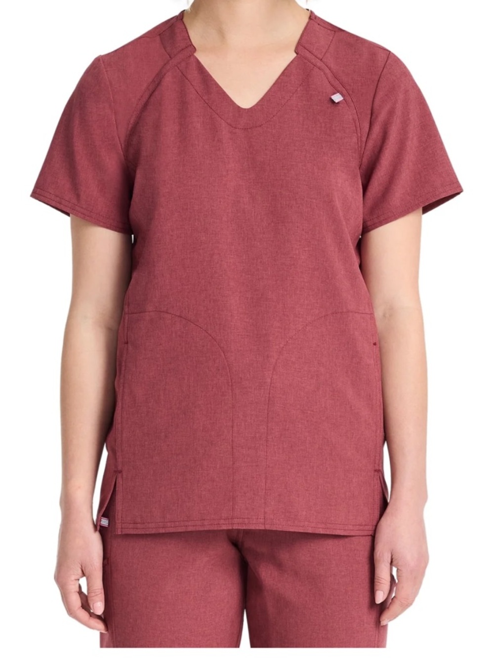 Women's V-Neck Medical Scrub Set (top and bottom) in Dusty Rose